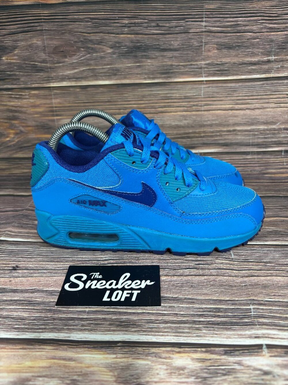 Nike Air Max 90 Photo Blue Deep Royal Women's Lace Up Sneakers Size 7.5 - Picture 1 of 8